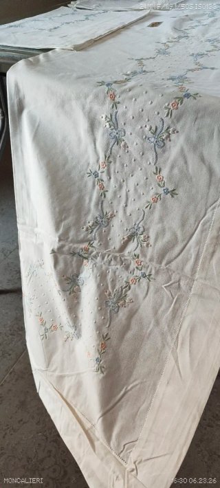 Lenzuolo matrimoniale cotone ricamato con federe