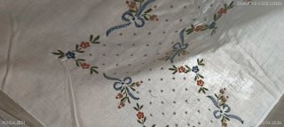 Lenzuolo matrimoniale cotone ricamato con federe