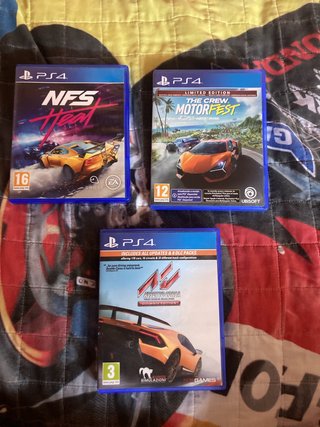 PS4 NFS Heat, The Crew Motorfest, Assetto Corsa