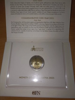 Moneda 2 euros Vaticano 2025 Anno Santo