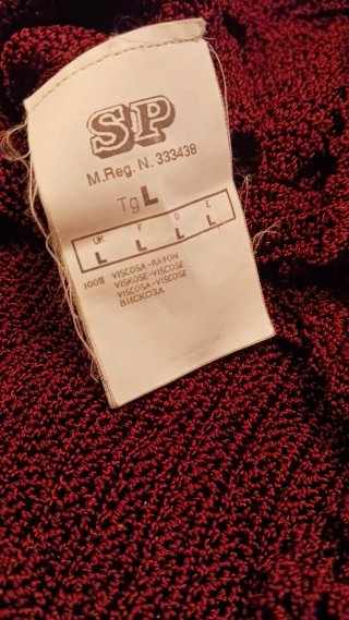 Top bordeaux in maglia Oltre (Tg. L) con perline