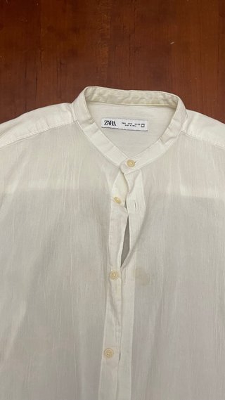 Camisa Zara Blanca Manga Corta Talla S