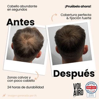 Volairo Polvo Capilar Cubre Canas Raíces Marrón