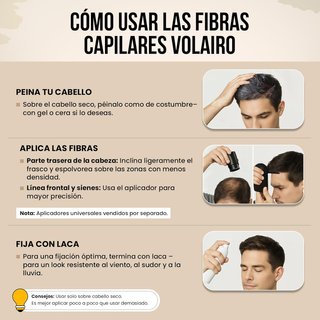 Volairo Polvo Capilar Cubre Canas Raíces Marrón