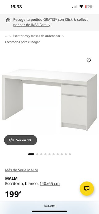 Escritorio Ikea Malm Blanco