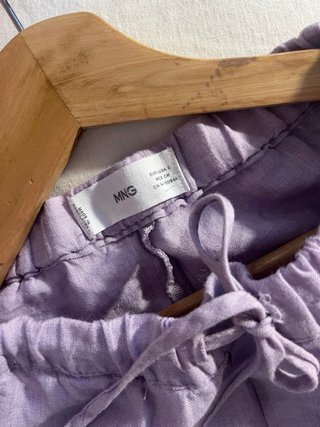 Pantalón Mango Hilo Talla S Lila