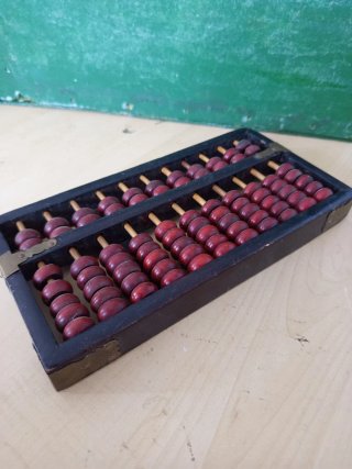Antiguo ábaco chino suanpan madera años 70