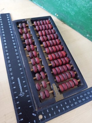 Antiguo ábaco chino suanpan madera años 70