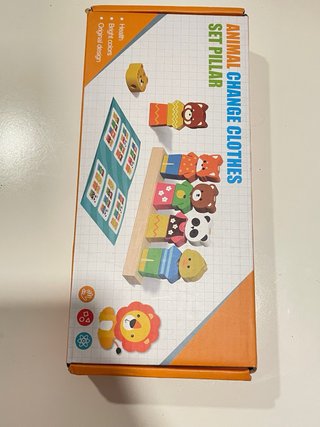Juego Montessori Vestir Animales Madera