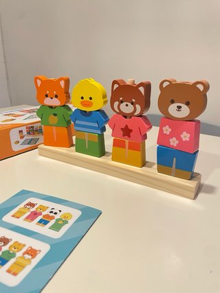 Juego Montessori Vestir Animales Madera