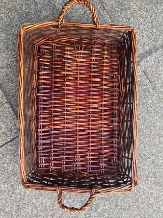 Cesta Mimbre Rectangular con Asas