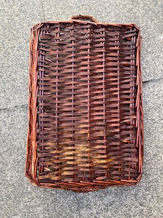 Cesta Mimbre Rectangular con Asas