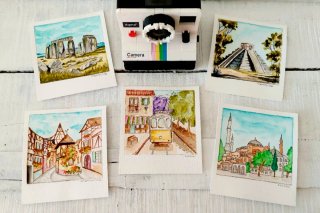 Porta fotos de cerámica + Ilustración a elegir
