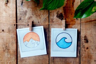Porta fotos de cerámica + Ilustración a elegir