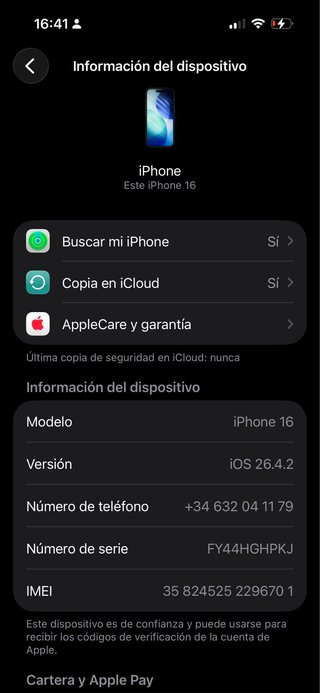 iPhone 16 128GB Negro