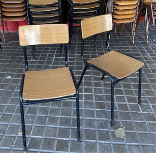 Sillas Escolares Resistentes Metal Madera