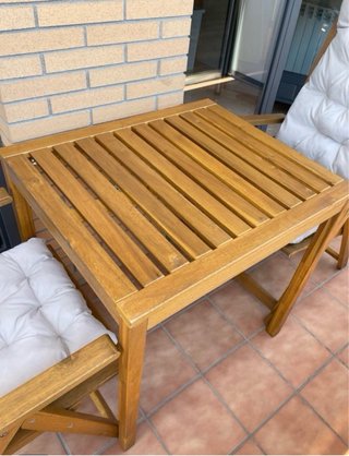 Mesa y 2 Sillas Exterior Madera