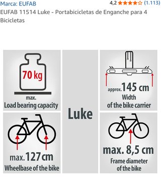 Portabicicletas Enganche de bola para 4 Bicicletas