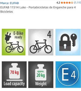 Portabicicletas Enganche de bola para 4 Bicicletas