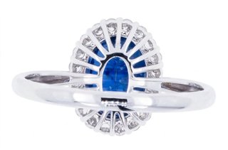 Anillo Oro Zafiro y Diamantes certificación IGI