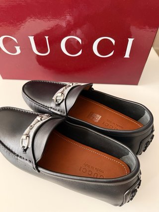 Mocasines Gucci Negro Piel Hebilla Horsebit