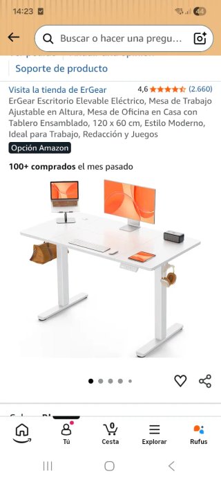 Mesa elevable para ordenador