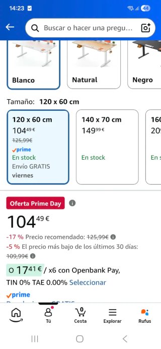 Mesa elevable para ordenador