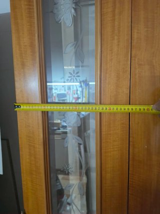 Puerta de madera con cristal decorado 2 hojas