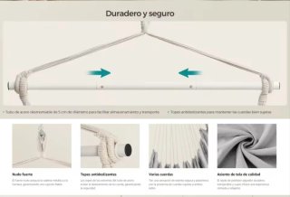 Silla Hamaca Colgante (Blanco crema)