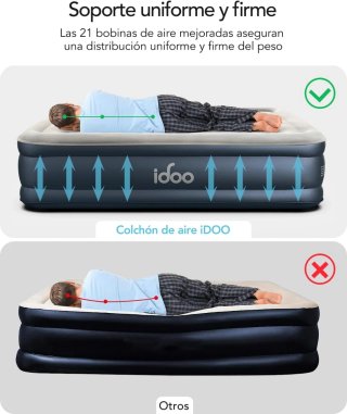 Colchón Inflable iDOO Individual Bomba Incorporada