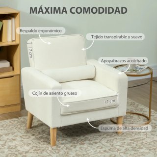 Butaca de salón tapizada en terciopelo