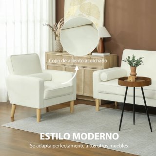 Butaca de salón tapizada en terciopelo