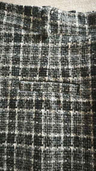 Falda pantalón tweed cuadros gris y blanco