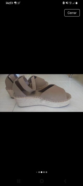 Sandalias esparto plataforma beige