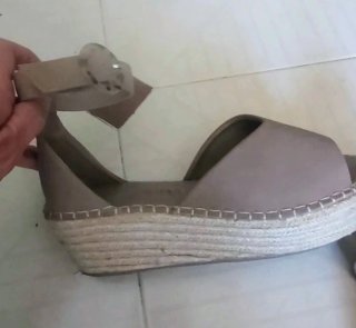 Sandalias esparto plataforma beige