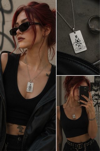 Collar de acero inoxidable con diseño personalizab