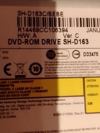 Lector DVD/CD SATA Samsung Nuevo