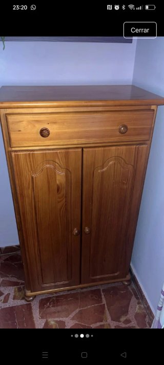 Conjunto Muebles Madera Maciza: Armario, Cama, Zap