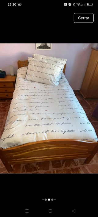 Conjunto Muebles Madera Maciza: Armario, Cama, Zap
