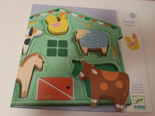 Puzzle fieltro y madera encajes Djeco Granja