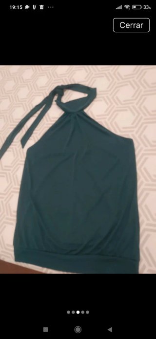 Blusa halter verde sin mangas