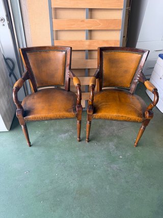 Sillas Vintage Cuero y Caoba
