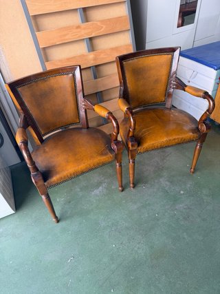 Sillas Vintage Cuero y Caoba