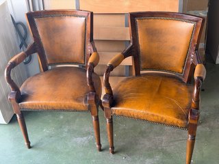 Sillas Vintage Cuero y Caoba