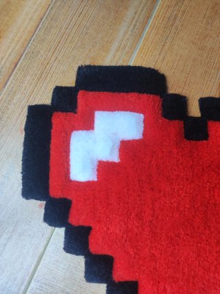 Alfombra Corazón Pixel Tufting 100% hecho a mano