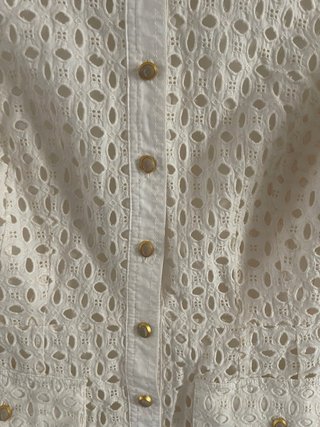Vestido Zara troquelado blanco