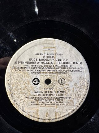 Eric B. & Rakim Paid in Full Vinilo