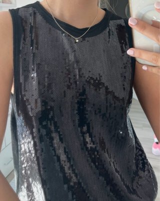 Conjunto de lentejuelas negro mujer