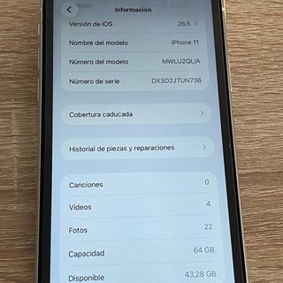 iPhone 11 Blanco 64GB + Powerbank + Cargador
