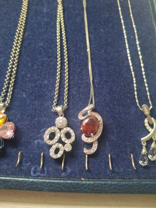 5 Colgantes con Cadena Rodio